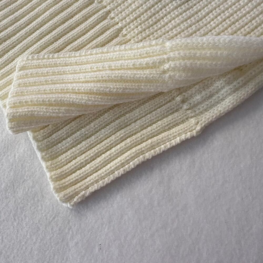 Coach Women's Woven Patch Knit Scarf Cream Ivory Color NWT - Picture 8 of 12